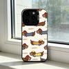 Cute Dachshund Sausage D-Dog Phone Case For iPhone 17,16,15,14,13,12,11 Plus,Pro Max,XS,Colored Silver Plated Inside Cover