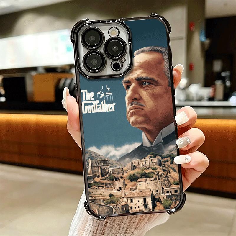 The Godfather TV Plating Phone Case For Iphone 16 17 Pro Max Air 16E 14 15 Plus 12 13 Mini Anti-Fall Airabag Cover