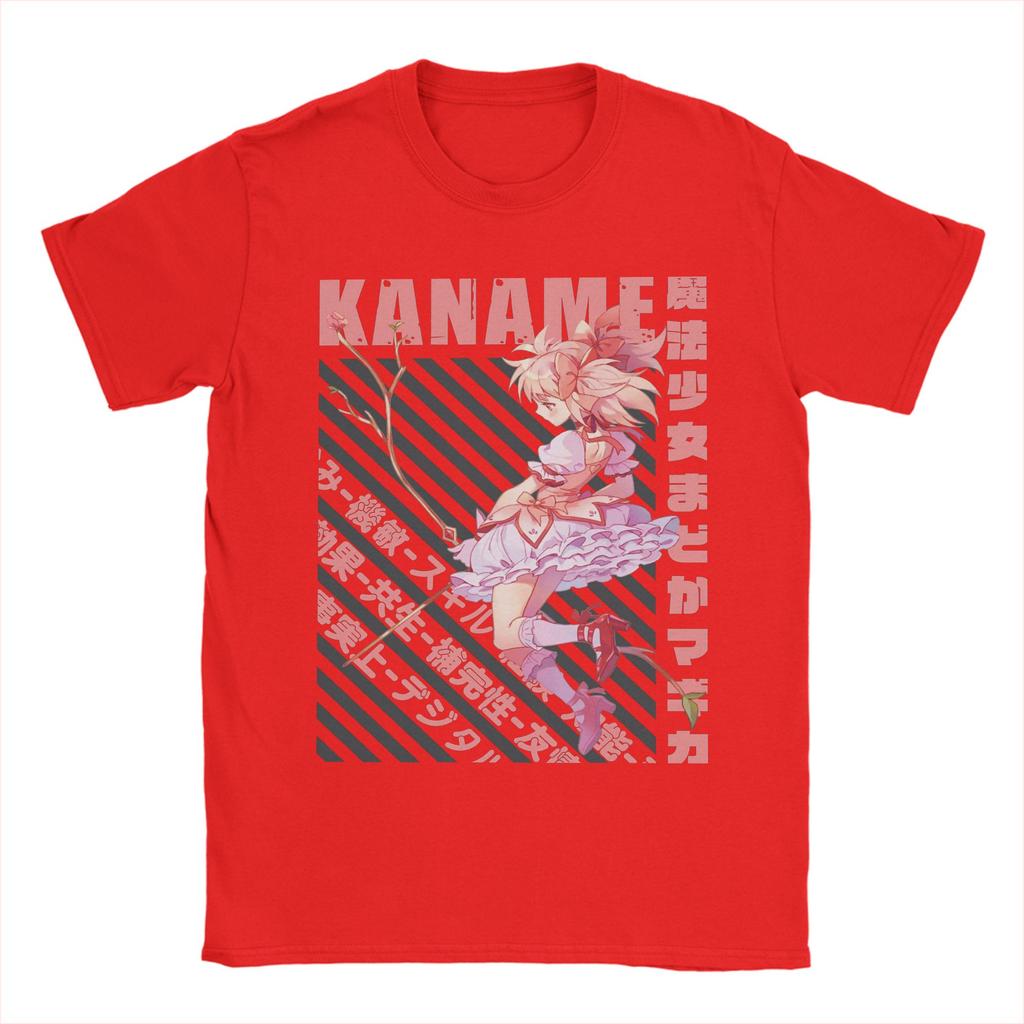Mahou Shoujo Madoka Unisexs T Shirt Madoka Magica Anime Tee Shirt Short Sleeve Round Collar TShirts 100 Cotton Big Size Clothes