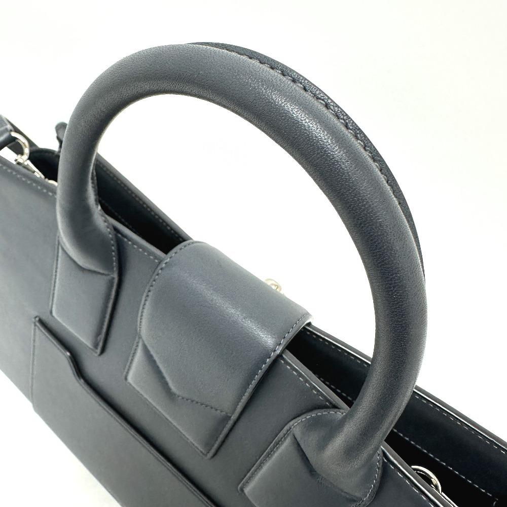 MARC JACOBS Turn lock 2WAY top handle west end small top Tote Bag Leather gray