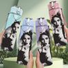 1PC Woman Holding Cat 750ml Sports Water Bottle Leakproof Straw Lid Outdoor Office Home