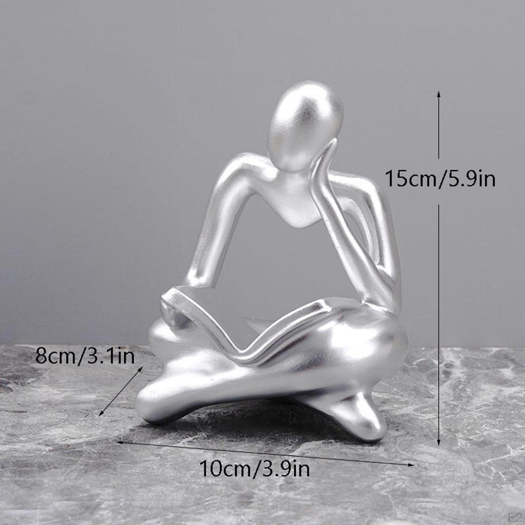 Thinker Figurine Decorative Statue Abstract Figure Tabletop Ornament for Entryway Fireplace Bedroom