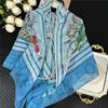 POBING Silk Cashmere Scarf Women Hand Rolled Shawls Fashion Printed Square Scarves Wraps Lady Bandana Big Hijabs Female Foulards