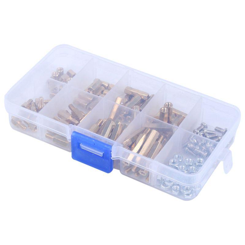 ABYA M3 Male-Female Hex Brass Standoff Bolt Screw Nut Motherboard Assortment Kit Mount 120Pcs