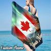 Custom Name Canada Flag Beach Towel - Soft, Ultra-Absorbent Microfiber, Lightweight, Perfect for Beach, Parties, Travel, Camping