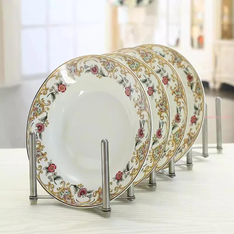 4pcs Set, 8inch, Fine Bone China Soup Dish Set. Ceramic Dinner Serving Dish, Kitchen Plates Soup Deep Plate, Restaurant Dishes