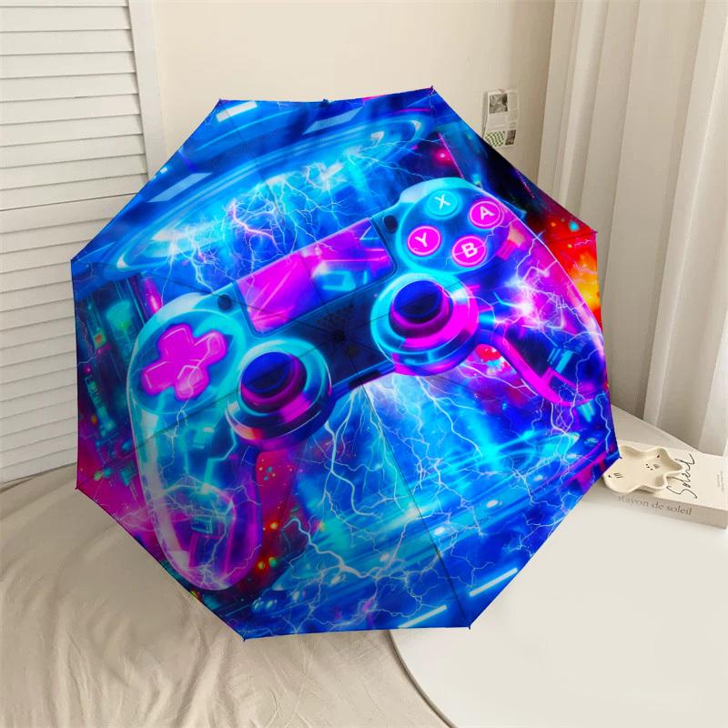 1pc UFO Controller Pattern Umbrella Design Automatic Opening and Closing Umbrella, High-quality Travel Umbrella, c1128157