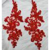Lace Applique Sew on Patch Fabric 1Pair Embroidery Flower Exquisite Trim Patches Crafts Stickers Bag Gown Decoration Wholesale