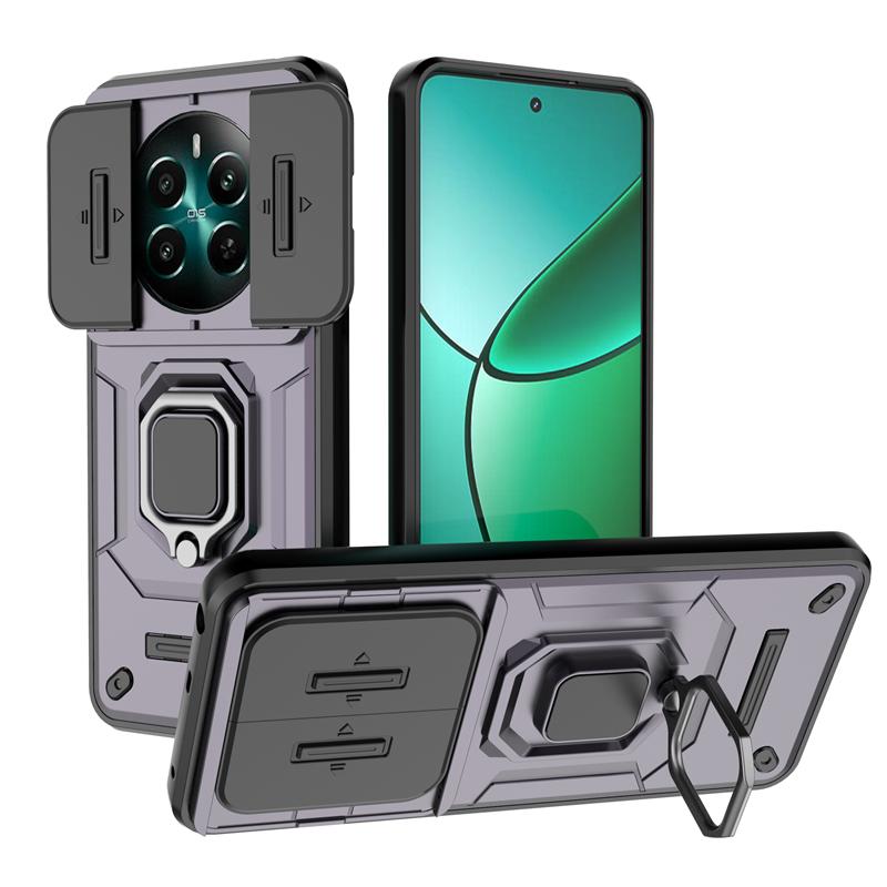 

Для Realme 12 Plus 5G чехол Armor Slide Camera Protect Phone Case для OPPO Realme 12 + Plus RMX3867 6.67 Ring Holder Back Cover Realme 12 Plus 5G