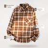 MINISO Men's Retro Plaid Flannel Long Sleeve Shirt Jacket