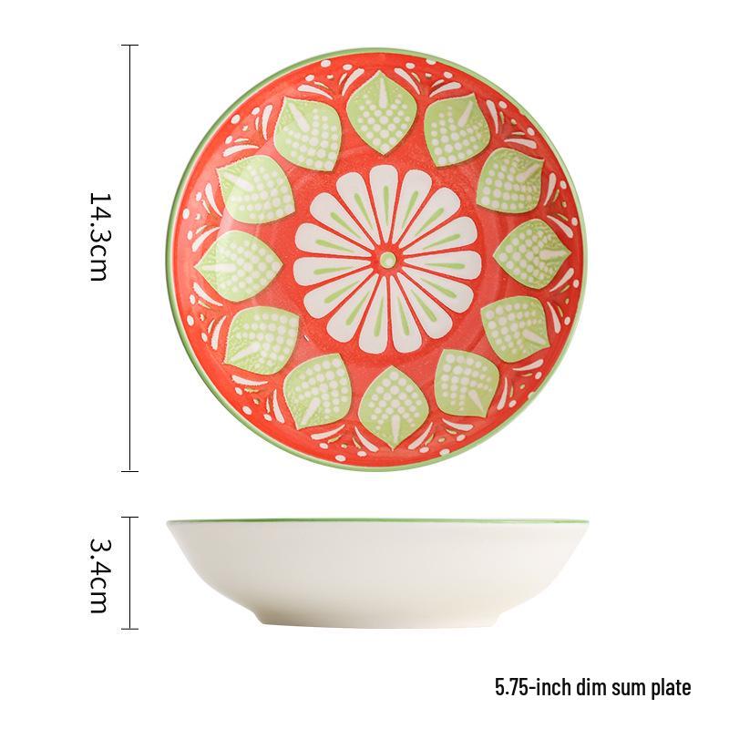 Bohemian Small Ceramic Dipping Sauce Plate