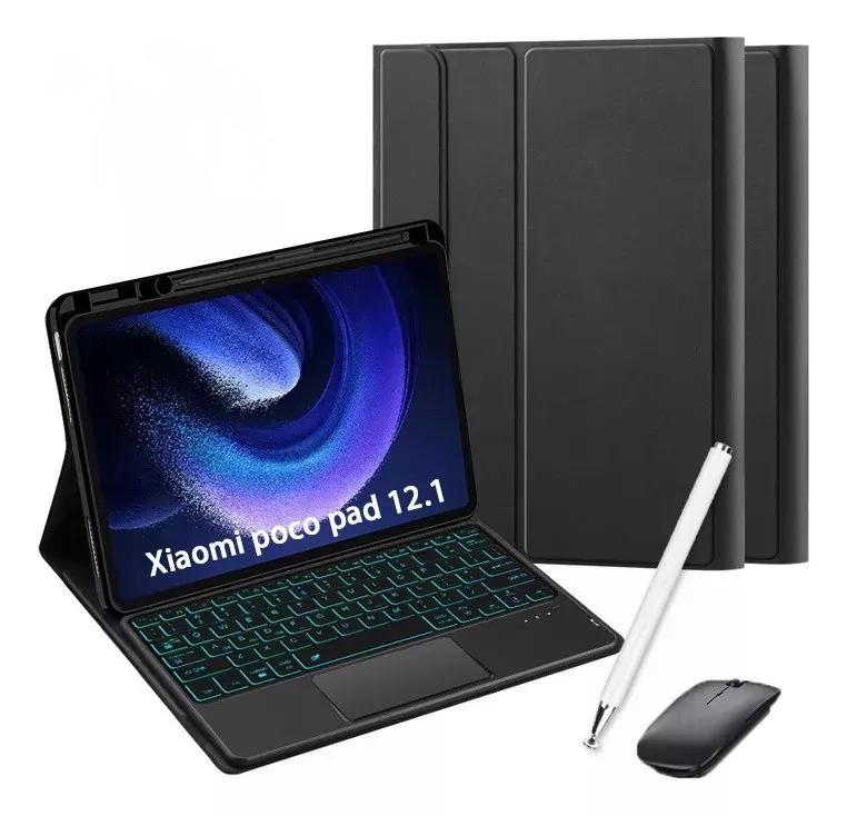 Compatible Bluetooth Keyboard Case with Backlight and Pen Slot for Redmi Pad 12.1 & Huawei MatePad 11.5S