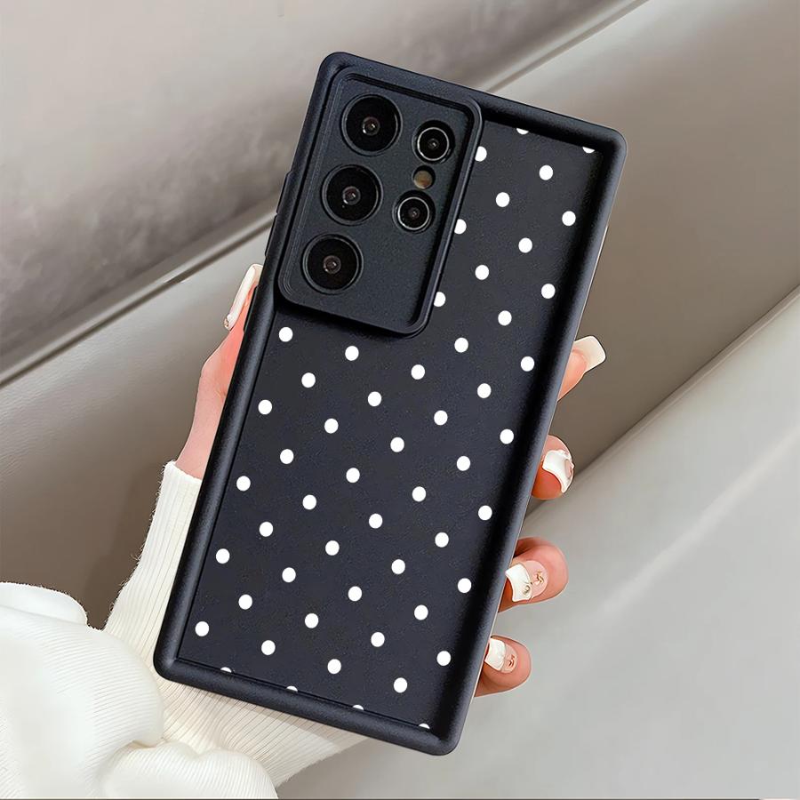 Case for Samsung Galaxy S26 Ultra S24Ultra S22 S23 FE S25 S25 Edge S20FE S21 S24 Plus Phone Cover Luxury Ins Polka Dots