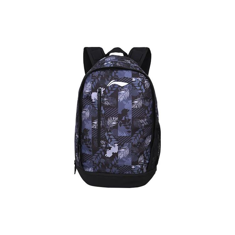 Li-Ning Large Capacity Sports Travel Printed Trendy Backpack Kids Backpack Maple-Leaf-Black YBST093-4 Maple Leaf Black