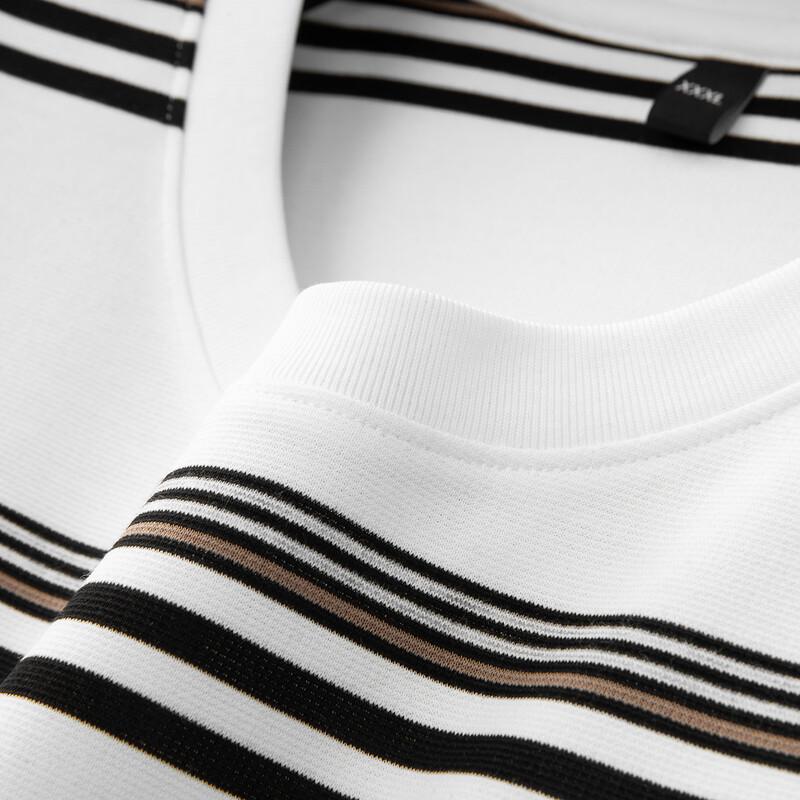 Men's Plus Size Striped Round Neck T-Shirt