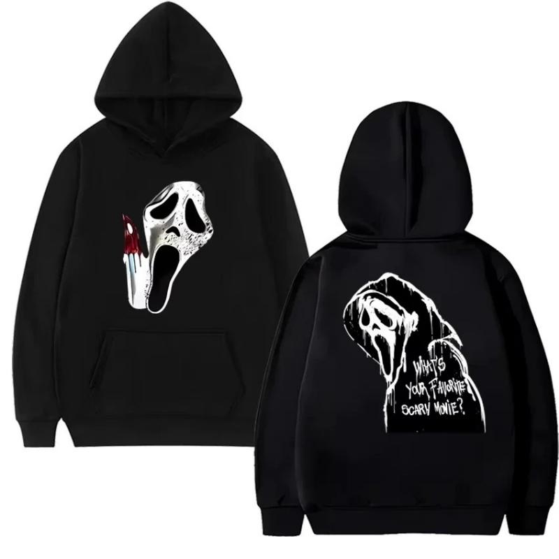 Gothic Halloween party printed men s hoodies, street hip-hop hoodies, sweatshirts, street horror and thriller themed hoodies S