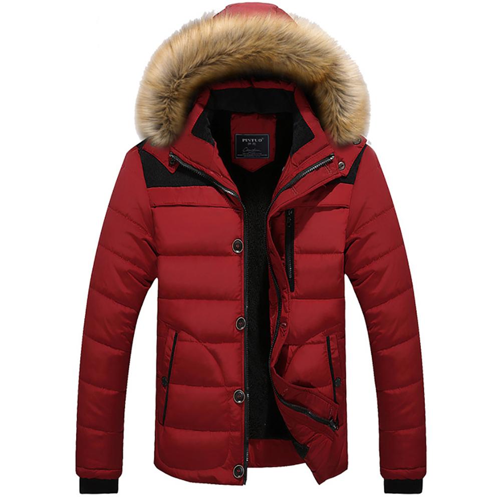 2025 Winter New Popular Men's Padded Jacket Thickened Padded Jacket Korean Version Hooded Collar Padded Jacket Men