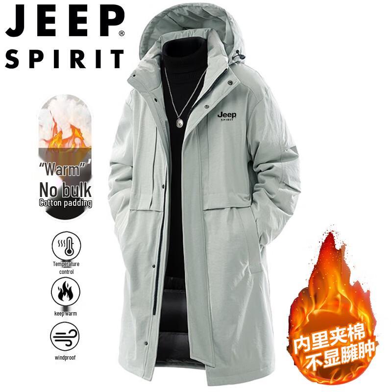 JEEP SPIRIT Men's Hooded Mid-length Winter Jacket