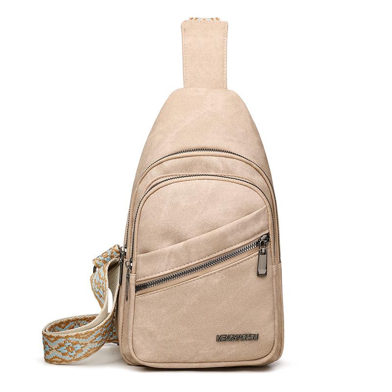 A Soft Leather Backpack for The Chest, A Casual and Fashionable Lady's Travel Single-shoulder Bag, Crossbody Bag and Chest Bag