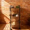 Rattan Rolling Cart Handwoven Design Detachable for Dining Area