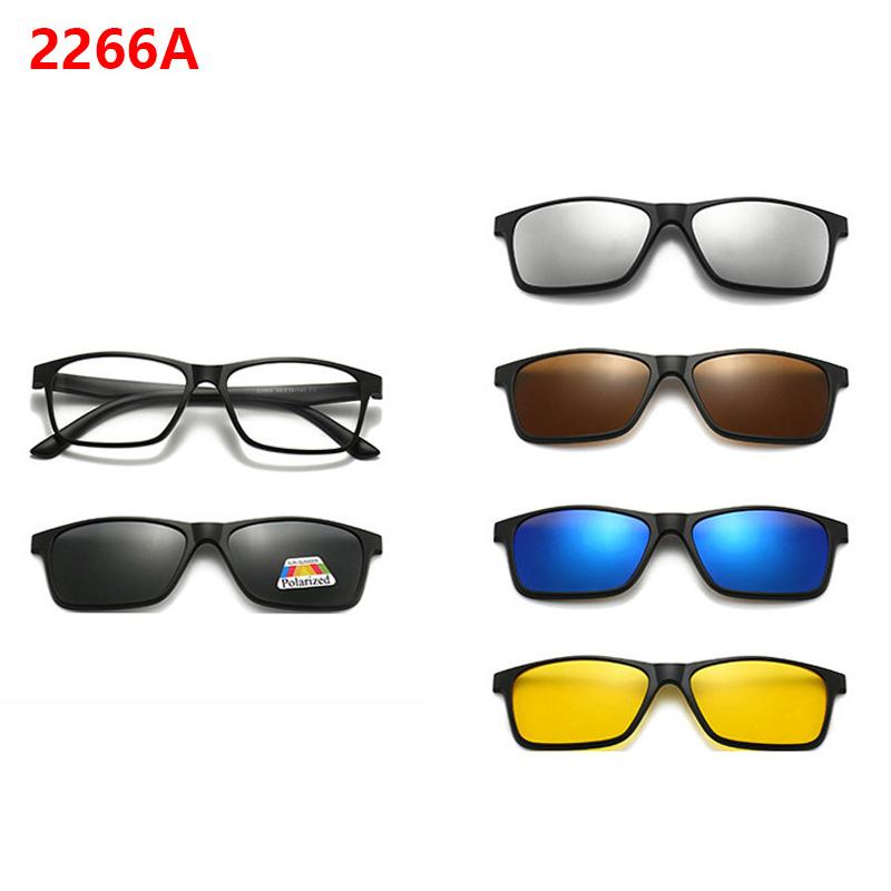 6 In 1 Custom Men Optical Magnetic Sunglasses Magnet Clip On Sunglasses Polaroid Clip On Sun Glasses