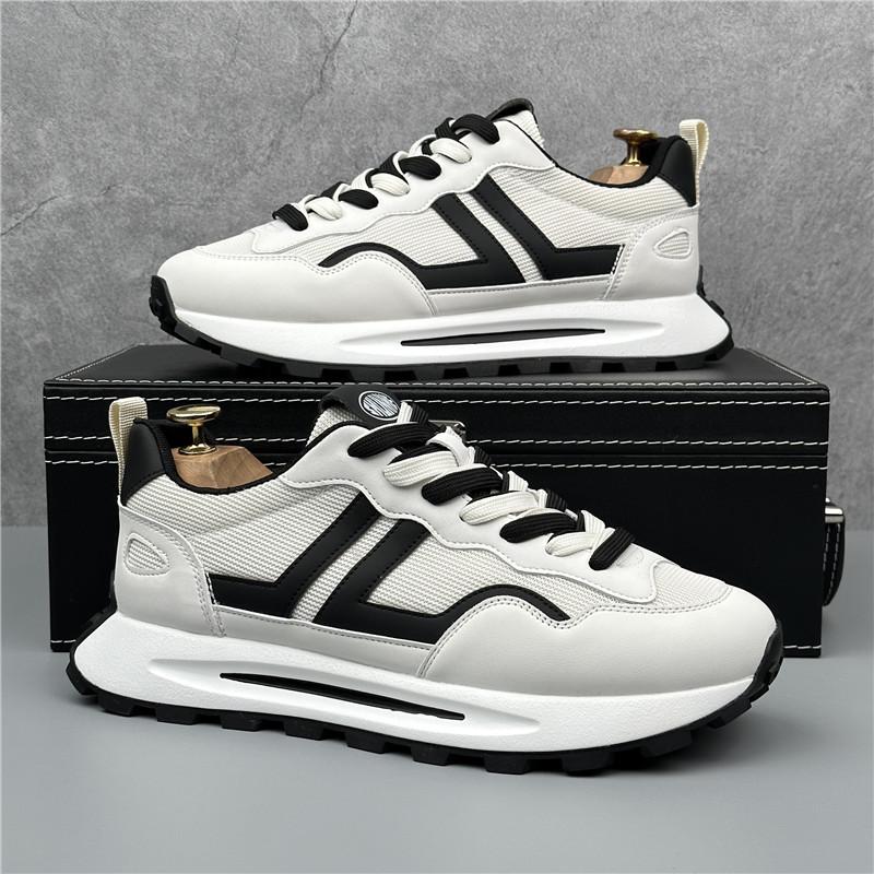 

Дизайнерские массивные кроссовки для мужчин, кроссовки для бега, модные повседневные дышащие кожаные сетчатые туфли с увеличенной внутренней толстой платформой 43