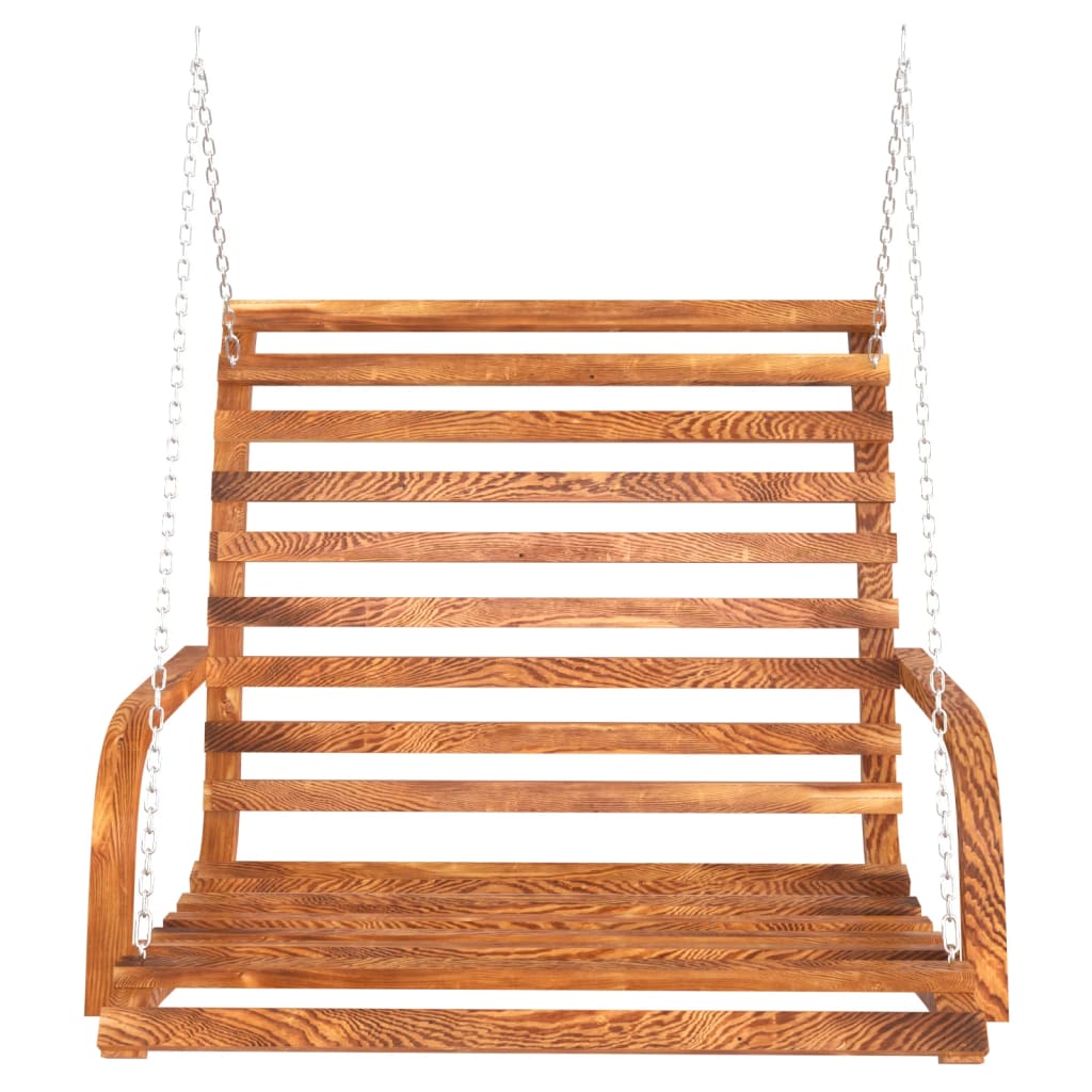 Solid Bentwood Swing Bench with Teak Finish 126 x 63 x 92 cm