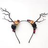 New Halloween Theme Pumpkin Vampire Floral Deer Headband Ghost Heads Headwear for Party Decor Christmas Cosplay Festival