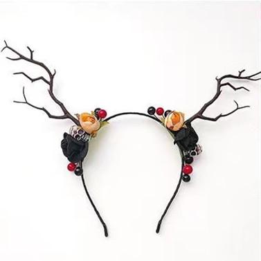 New Halloween Theme Pumpkin Vampire Floral Deer Headband Ghost Heads Headwear for Party Decor Christmas Cosplay Festival