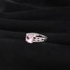 Natural Morganite Gemstone Silver Ring, Women's Wedding Jewelry, 925 Sterling Silver Zircon Ring For Bride CZR-15-9