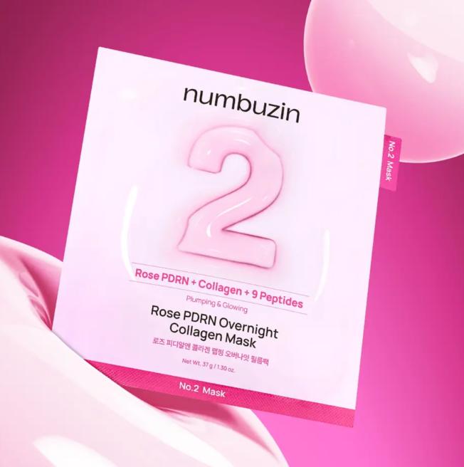 Numbuzin No.2 Rose PDRN Collagen Wrapping Overnight Film Pack (1 Sheet)
