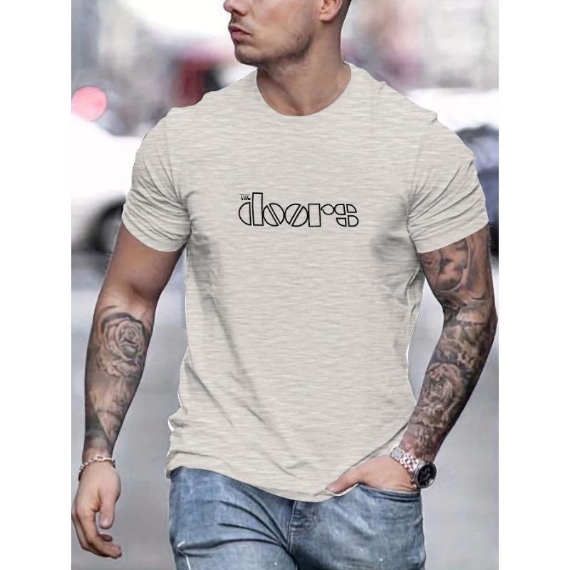 Men's summer fashion casual loose print round neck short sleeved shirt