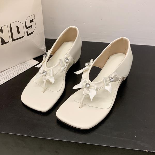 Fashion Shallow Mouth 2025 Sandals High Heels Retro Woman Shoes Increasing Height Flip Flops Platform New High-heeled Original Summer Gi