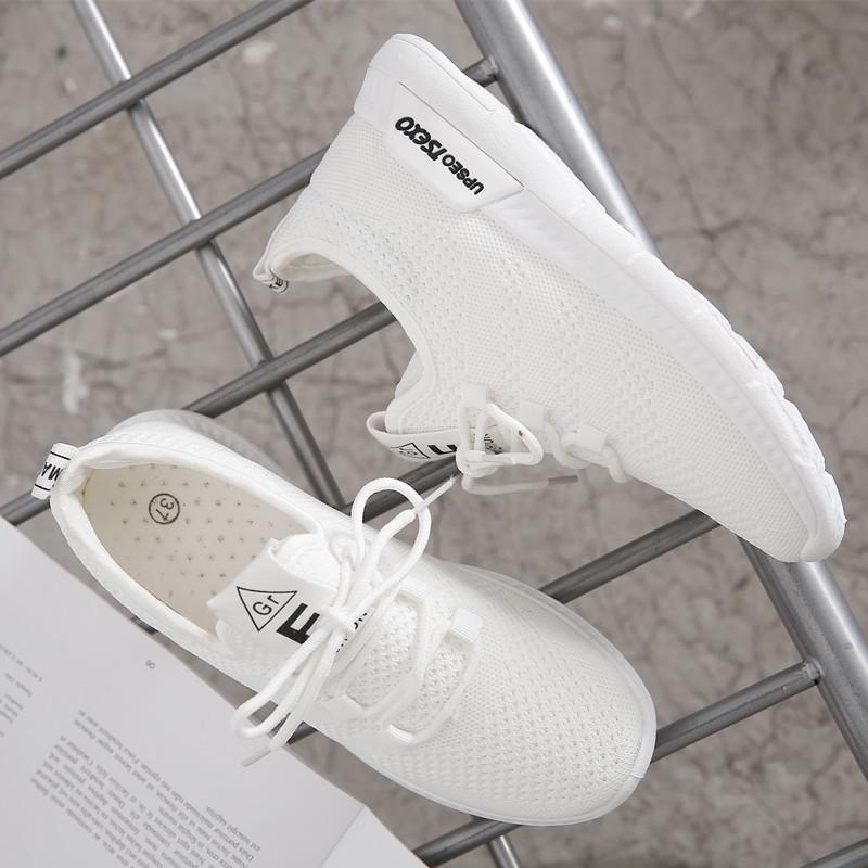 2026 Spring/Summer Women's Knit Casual Solid Color Lightweight Lace-up Flat Shoes - Trendy and Fashionable Sports Style