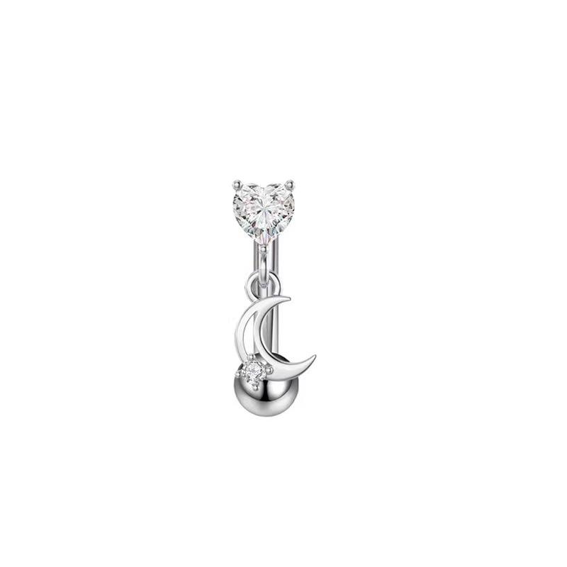 1pc Stainless Steel Zircon Eyebrow Nail Piercing Bent Pod Eyebrow Ring Cartilage Piercing Body Piercing Zircon