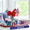 Patriotic Design: Wooden Table Sign Featuring Bold Red, White, And Blue Colors With Fireworks, Stars, And Festive July 4Th 2026