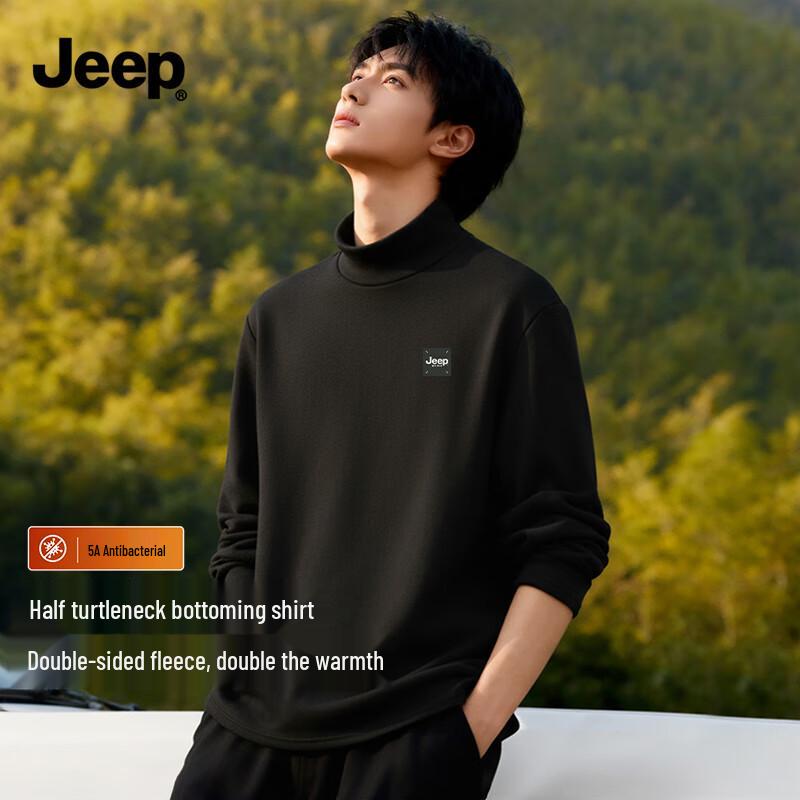 JEEP Men s Fleece-Lined Mock Neck Thermal Long-Sleeve Shirt 5XL