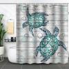 Coastal Marine Shower Curtain: Dolphin, Starfish, Seahorse, Seashell, Sea Turtle - Moisture-Proof, Mildew-Resistant, Waterproof, Beach Bathroom Décor
