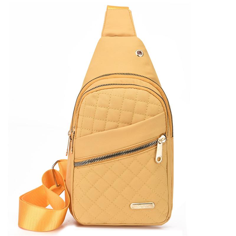 Chic Quilted Shoulder Crossbody Bags For Women Casual Nylon Chest Pack With Multi Layer Storage For Travel Commuting Cycling