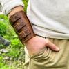 Outdoor Faux Leather Wrist Bag with Adjustable Buckle Multi-purpose Arm Sleeve Bag Camping Hiking Hunting Arm Wrap Card Holder Pouch