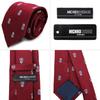 Brand Jacquard Crest Emblem Patch [Michiko London] Necktie, 100% Silk, Weave, Pattern, (Pattern B Gray)