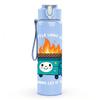 1PC Campfire Pot Fire Cartoon 750ml Color Plastic Sports Water Bottle Leakproof Flip Straw Lid Suitable for Sports Office Home Use