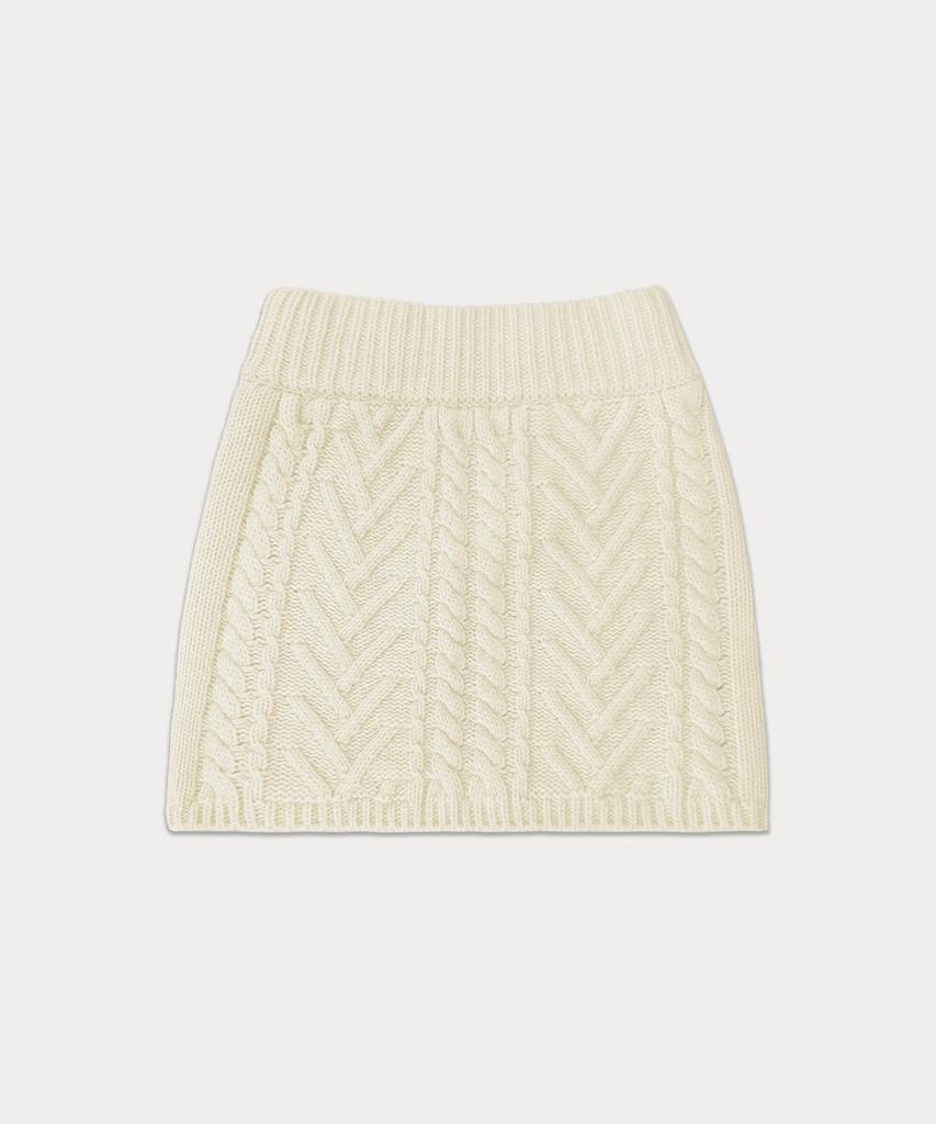Sseomweeobeoteo Colleen Cable Knit Skirt - Ivory