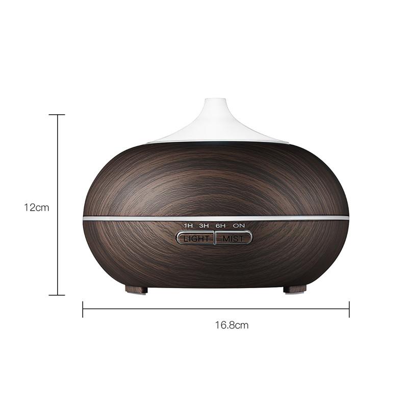 500ml aromalı uçucu yağ difüzör ultrasonik hava nemlendirici ahşap tahıl ile 7 renk değişen Led ışık elektrikli Aroma Mist Maker