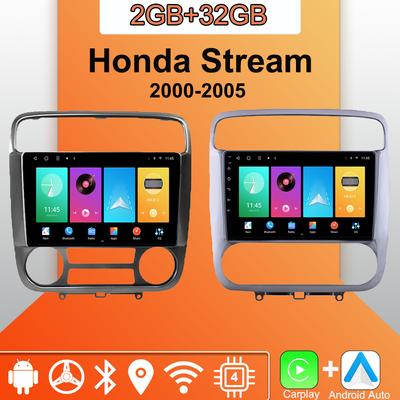Rádio automotivo Android Carplay para Honda Stream 2000-2005 Unidade principal multimídia estéreo GPS navegação BT WIFI 2+32 GB