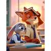 Disney Pearl Art Painting Zootopia Judy and Nick Handmade diy5D Pearl Gem Painting Pictures Crafts Special Shape Home Wall Decoration