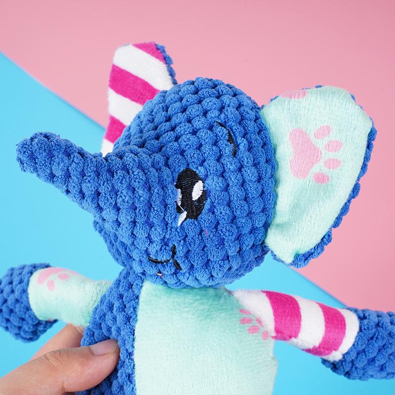 Blue Elephant Plush Sound-Making Pet Toy - Durable, Scratch & Chew Resistant