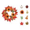 Thanksgiving Halloween Christmas Door Wreath Artificial Sunflower Wreath  Indoor Outdoor