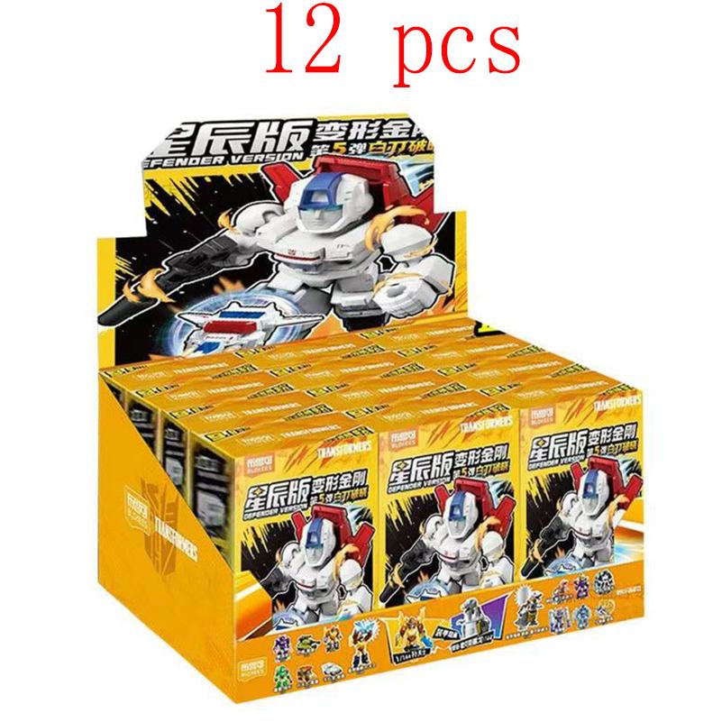 New Blokees Transformation Defender Version Blind Box Rodimus Prime Hot Rod Grimlock Dinobots Blitzwing Action Figures Gifts 4 Poseable Articulated