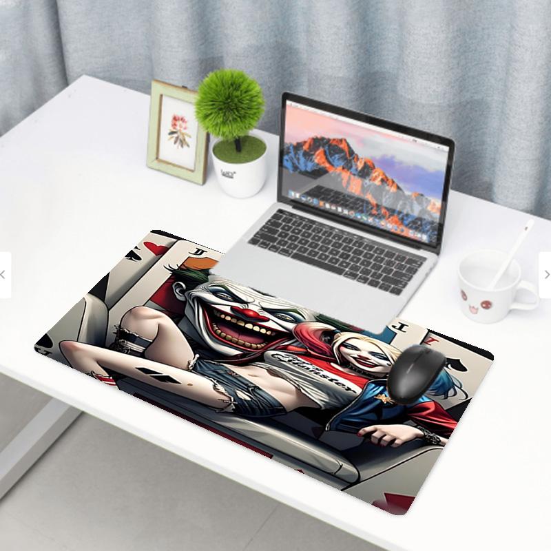 Harley Quinn Joker Print Mouse Pad, Anti‑Slip Desktop keyboard Mat, for PC Laptop Gaming Working Daily Use, Cool Festival Surprise Gift